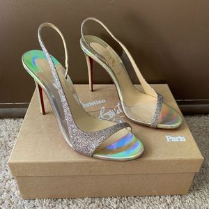 CHRISTIAN LOUBOUTIN Optisling 100 glittered heels